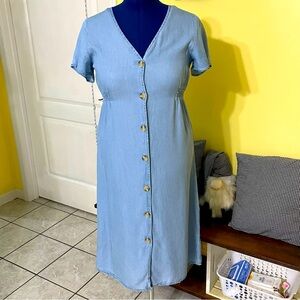 Love University Blue Button Up Dress